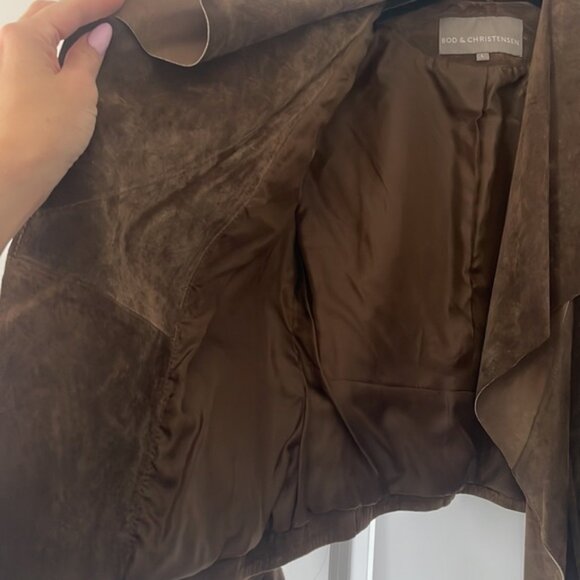 Bod and Christensen brown suede leather jacket size L - Picture 5 of 7